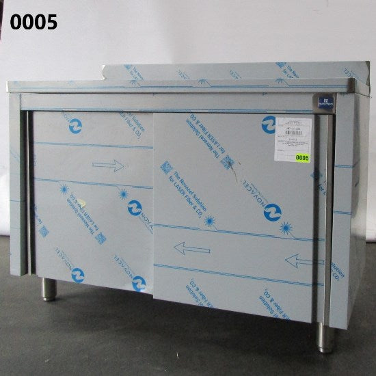 Neutraler Arbeitsschrank mit Schiebetüren und Aufkantung, 1200x600 mm - BESCHÄDIGT — Virtus HCA0053BE