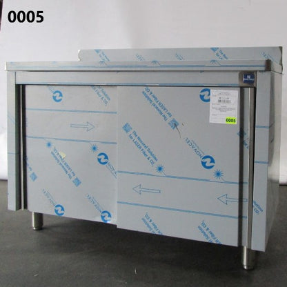 Neutraler Arbeitsschrank mit Schiebetüren und Aufkantung, 1200x600 mm - BESCHÄDIGT — Virtus HCA0053BE