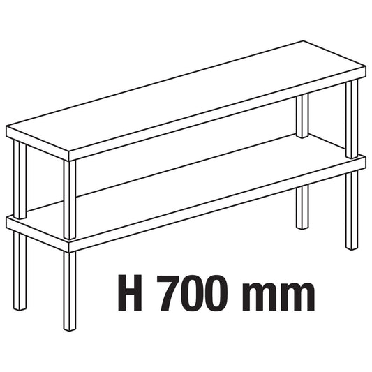 Ausgabeaufsatz, Aufsatz 2-etagig, seitlich offen, 1400x300 mm — Virtus HCB0085