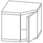 Wandhängeschrank, Eckmodell, mit Tür, 700x700 mm — Virtus HCC1018