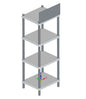 Werbeaufsteller aus Edelstahl mit 4 Regalböden, 700x600x2000 mm — Virtus HCD0005 Restposten