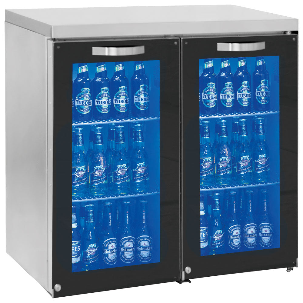 Barkühlschrank links mit 2 Glasflügeltüren, 50/90 Flaschen — Virtus IBC0057