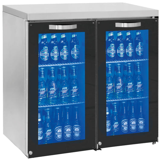 Barkühlschrank rechts mit 2 Glasflügeltüren, 50/90 Flaschen — Virtus IBC0083
