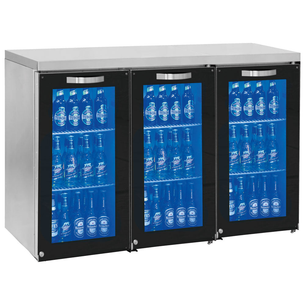 Barkühlschrank rechts mit 3 Glasflügeltüren, 90/120 Flaschen — Virtus IBC0084