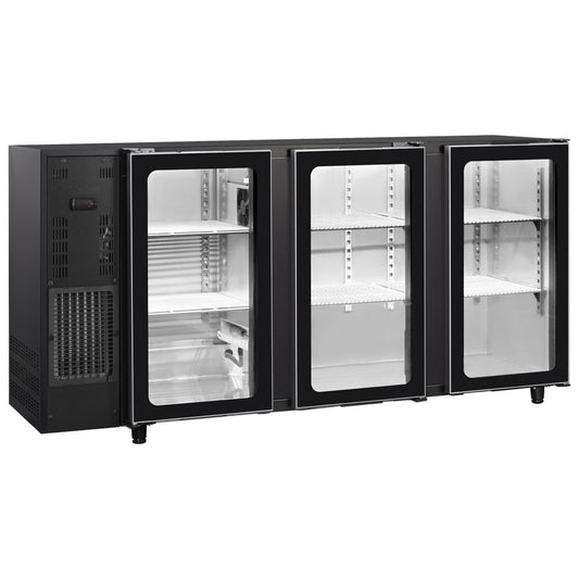 Barkühlschrank mit 3 Glasflügeltüren, 587 Liter, -2°/+8°C - schwarz lackiert — Virtus IBC0103