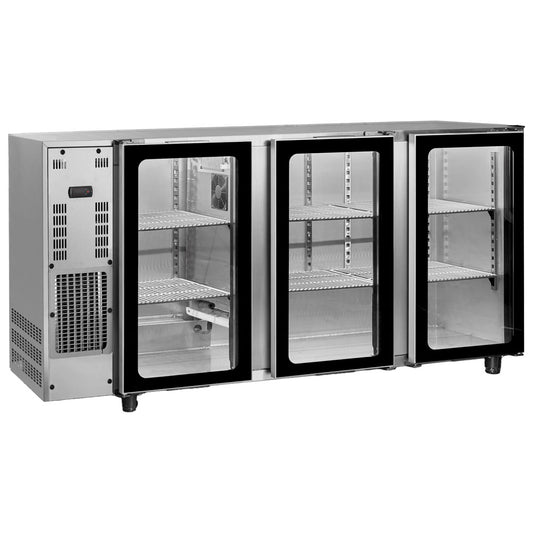 Barkühlschrank mit 3 Glasflügeltüren, 587 Liter, -2°/+8°C - Edelstahlausführung — Virtus IBC0109