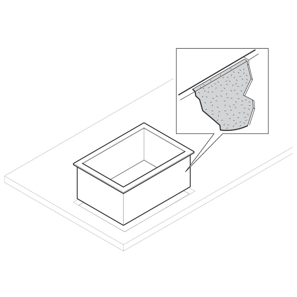 Isolierte Eiswanne, zum Einschweißen, 400x465 mm — Virtus ICES0404625