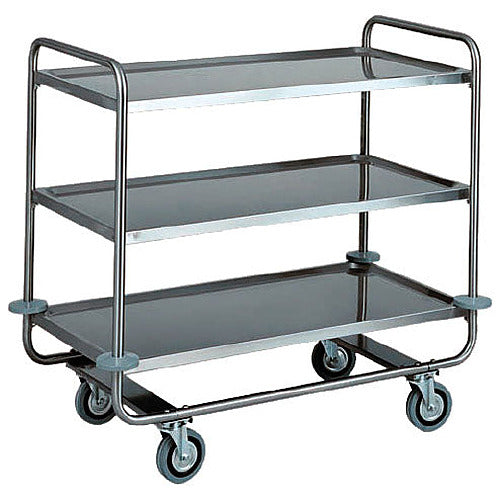 Service-Wagen in Edelstahl mit 3 Ebenen 1050x550 mm — Virtus IFA0002