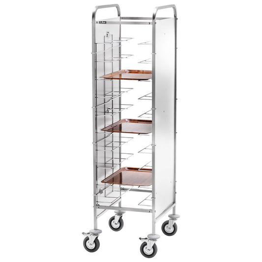 Transportwagen für Tabletts mit Seitenverkleidung, 10x 530x600 mm, H=125 mm — Virtus IFA0037