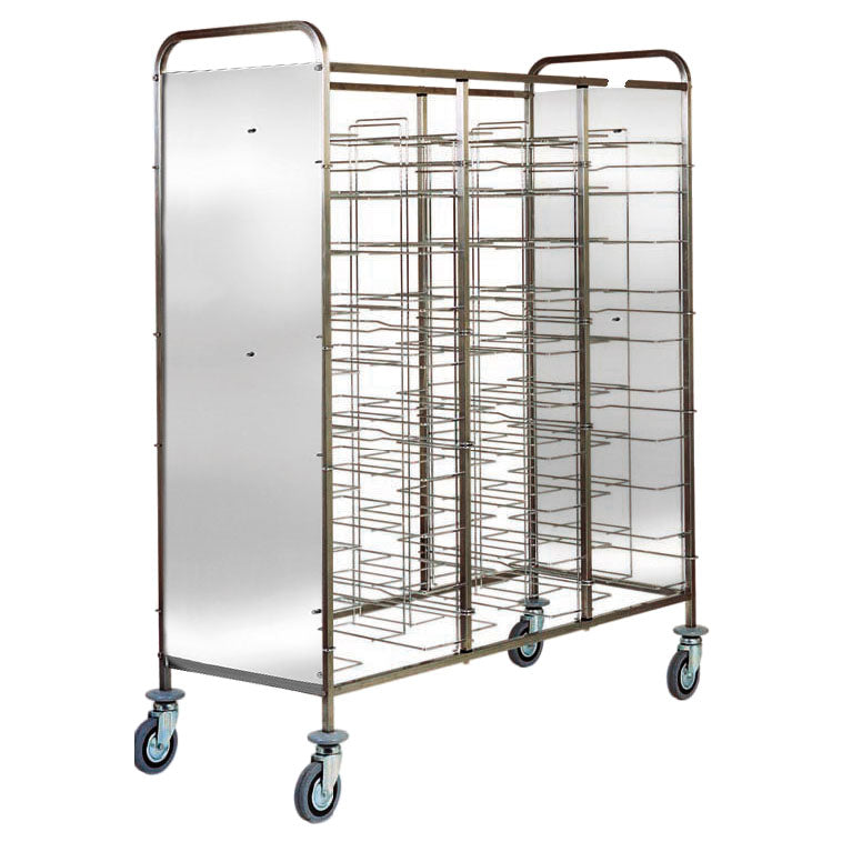 Transportwagen für Tabletts mit Seitenverkleidung, 30x 530x600 mm, H=125 mm — Virtus IFA0039