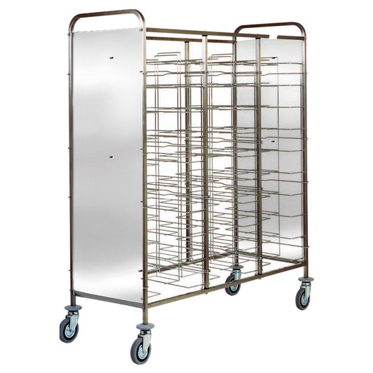 Transportwagen für Tabletts mit Seitenverkleidung, 30x 530x600 mm, H=125 mm — Virtus IFA0039
