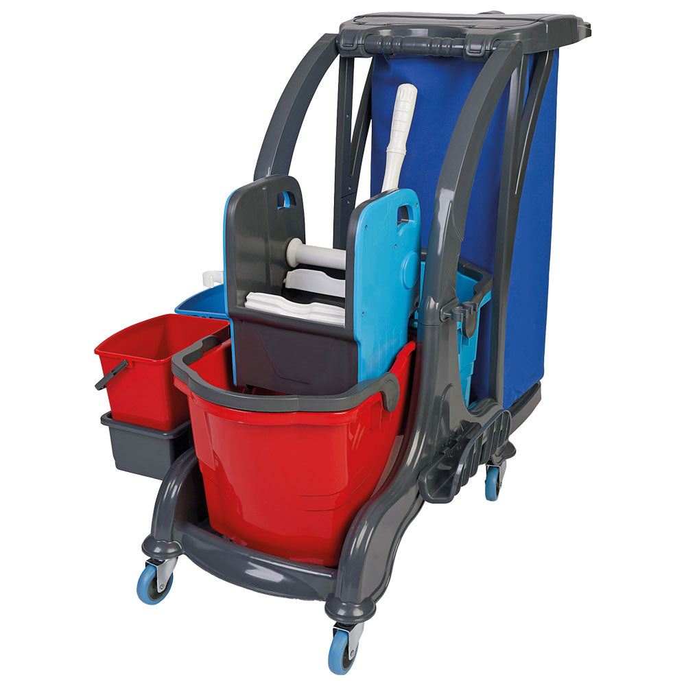 Moppwagen 2x 25 Liter mit Abfallbehälter — Virtus IFC0010