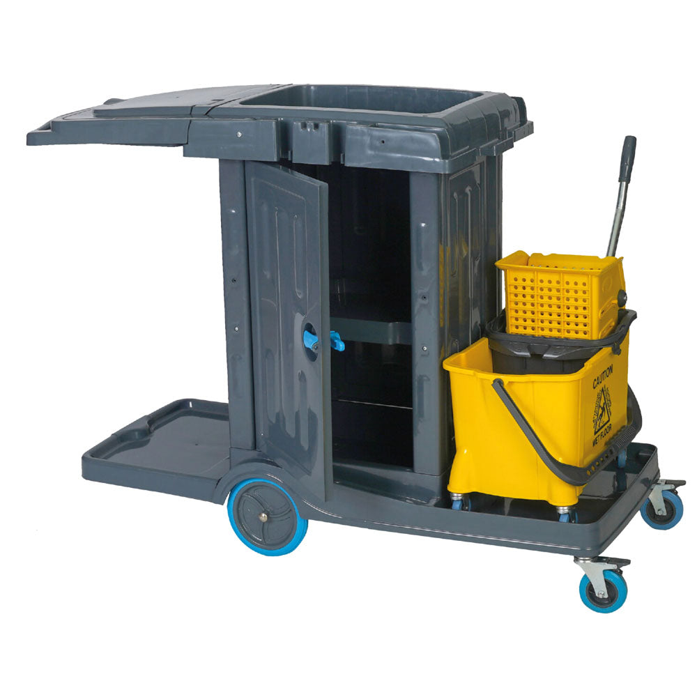 Reinigungswagen mit Sackhalter, Schrank und Moppwagen — Virtus IFC0015