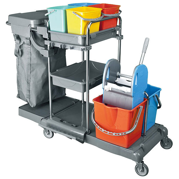 Reinigungswagen mit Sackhalter und Moppeimer — Virtus IFC0016