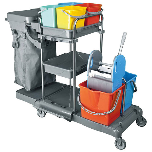 Reinigungswagen mit Sackhalter und Moppeimer — Virtus IFC0016