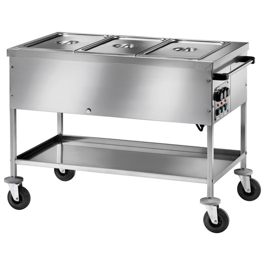 Bainmarie-Wagen mit Zwischenboden, 3x GN 1/1 H=150 mm, 3 Temperaturzonen — Virtus IFD0002/F