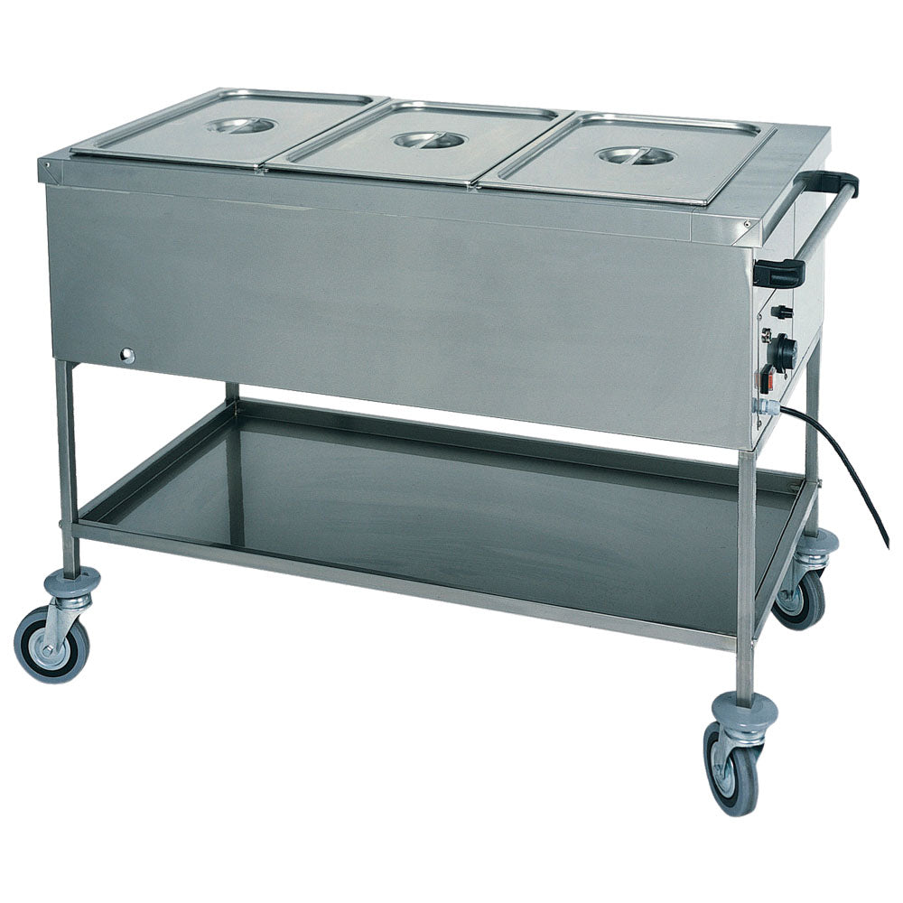 Bainmarie-Wagen mit Zwischenboden, 3x GN 1/1 H=200 mm, 1 Temperaturzone — Virtus IFD0007/F