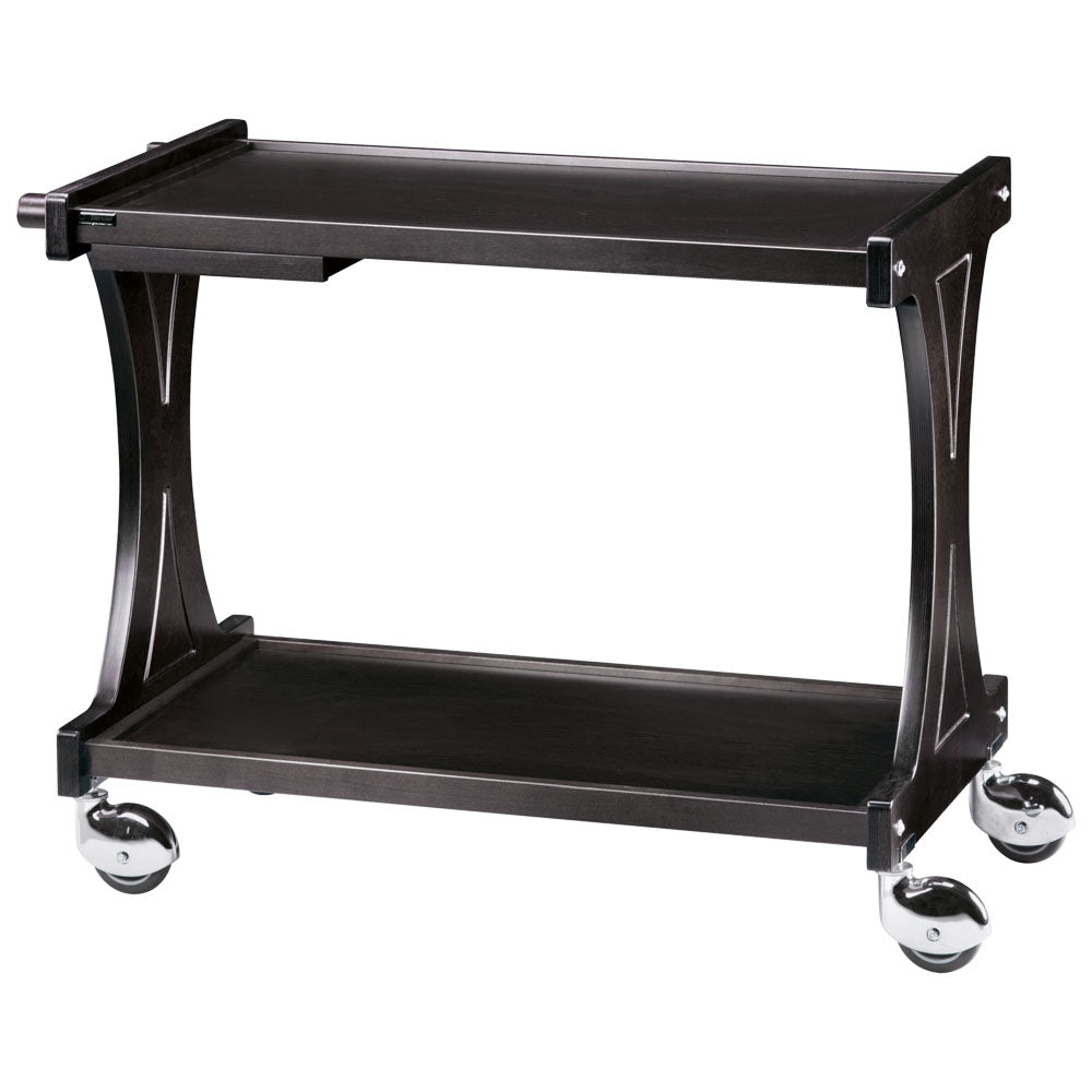 Servicewagen aus Holz mit 2 Ebenen, Farbton schwarz — Virtus IFE0022