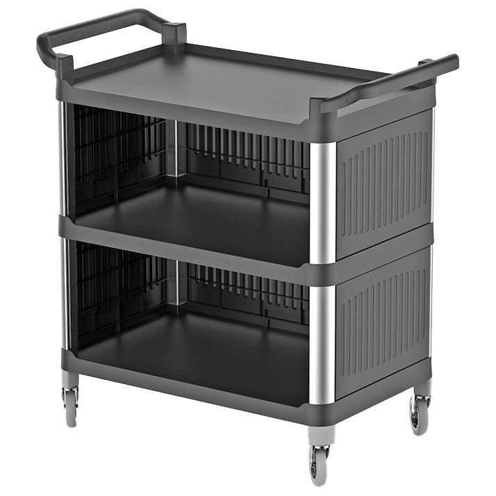 Allzweckwagen mit 3 Ebenen, dreiseitig geschlossen, 520x960 mm — Virtus IFI0033