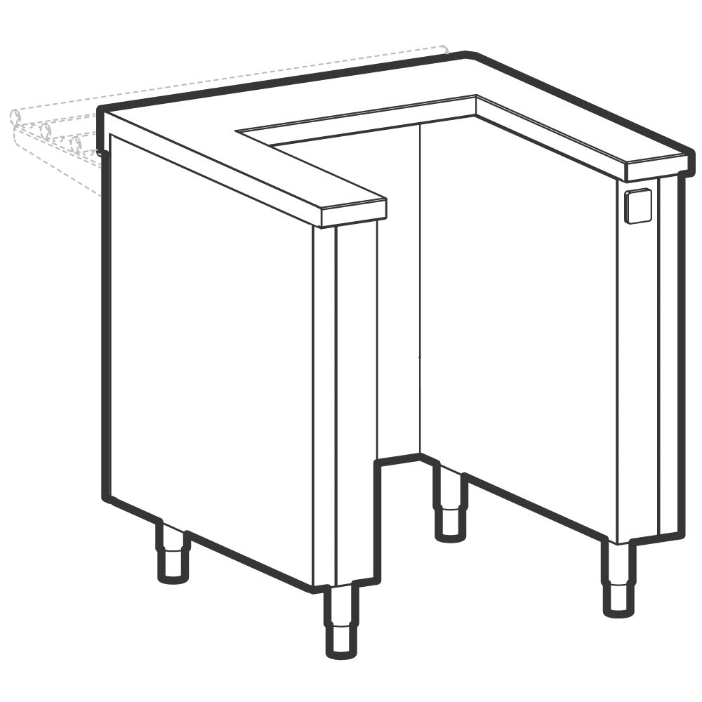 Element zur Einführung von Wagen, mit Steckdose, 800x700 mm — Virtus IIA1005