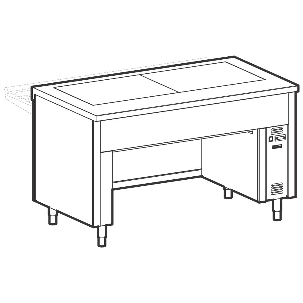 Warmhalteplatte mit gehärtetem Glas auf Brückenstruktur, 5x GN 1/1 — Virtus IIA4103