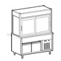 Kühlvitrine 3-etagig, Kühlplatte auf gekühltem Unterbau, Rollblende kundenseitig, 6x GN 1/1 — Virtus IIA5163