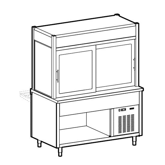Kühlvitrine 2-etagig mit Kühlwanne auf offenem Unterbau, 5x GN 1/1 — Virtus IIA5175