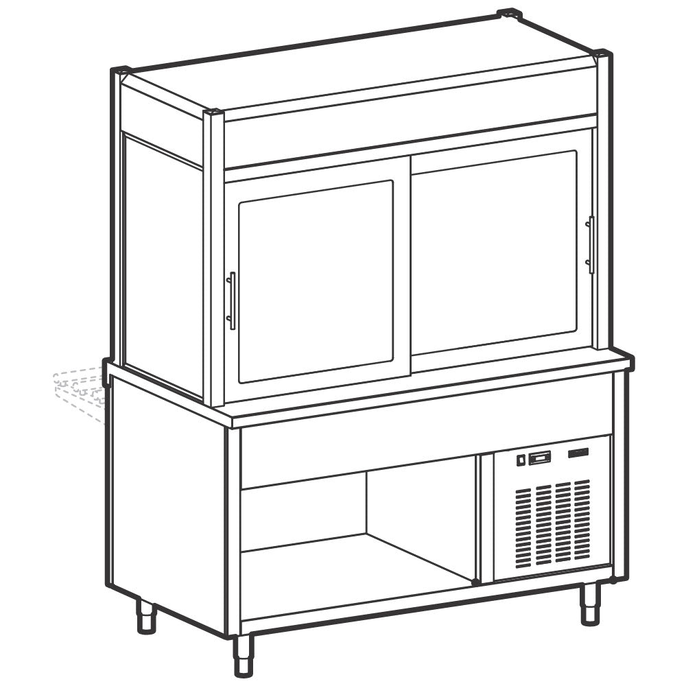 Kühlvitrine 3-etagig mit Kühlwanne auf offenem Unterbau, 5x GN 1/1 — Virtus IIA5183