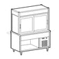 Kühlvitrine 3-etagig mit Kühlwanne auf offenem Unterbau, Rollblende kundenseitig, 6x GN 1/1 — Virtus IIA5196