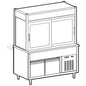 Kühlvitrine 3-etagig mit Kühlwanne auf gekühltem Unterbau, Rollblende kundenseitig, 4x GN 1/1 — Virtus IIA5198