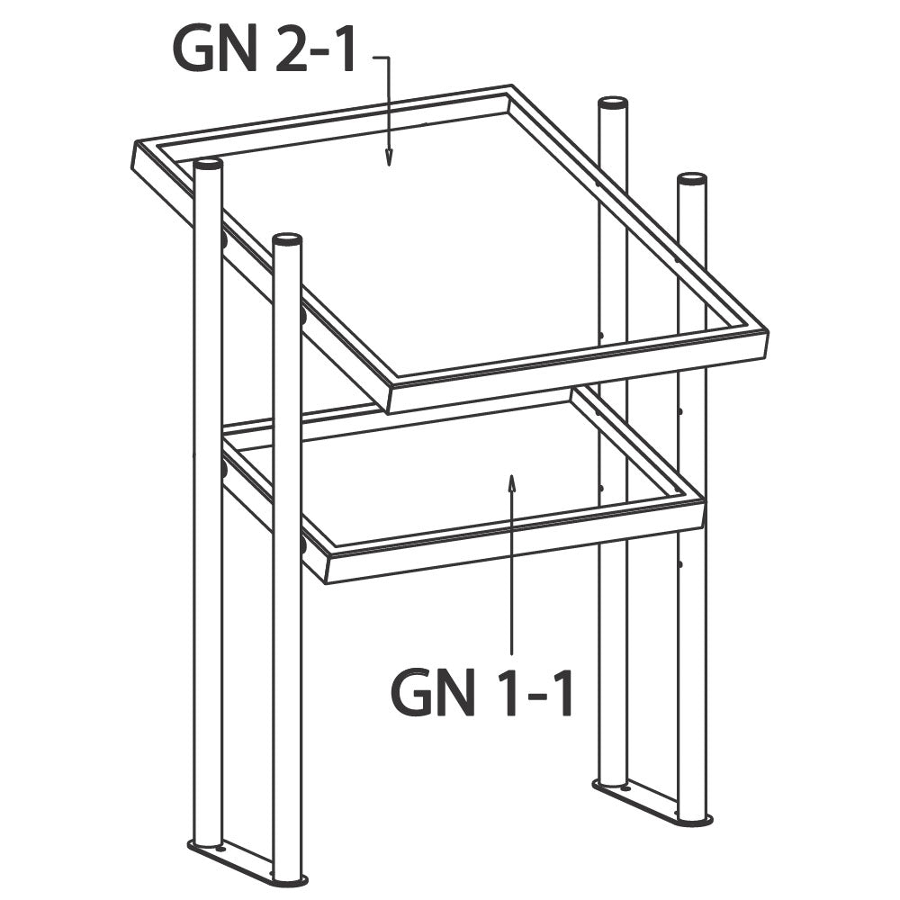 GN-Behälter-Element, Tisch-Modell,686x660 mm — Virtus IIA6015