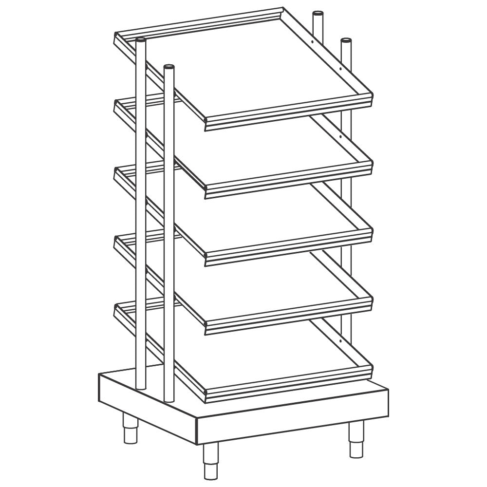 Gläser-Ausgabeelement mit 5 Korbträgern, 686x700 mm — Virtus IIA6016