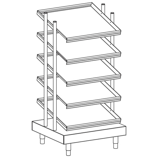 Gläser-Ausgabeelement mit 5 Korbträgern, 686x700 mm — Virtus IIA6016