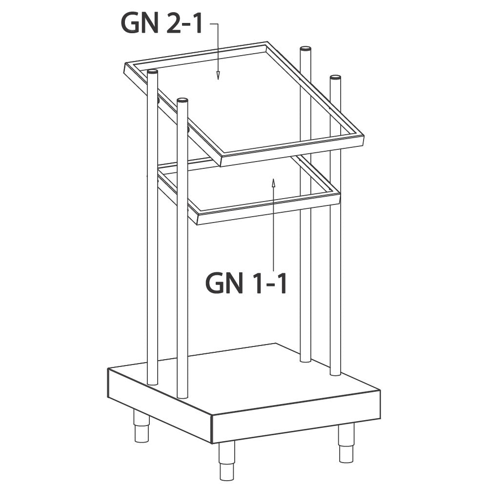 Tablett- und GN-Behälter-Element, 686x700 mm — Virtus IIA6018