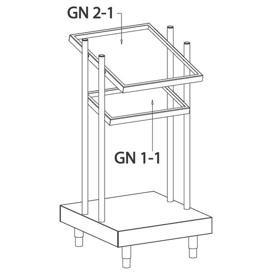 Tablett- und GN-Behälter-Element, 686x700 mm — Virtus IIA6018
