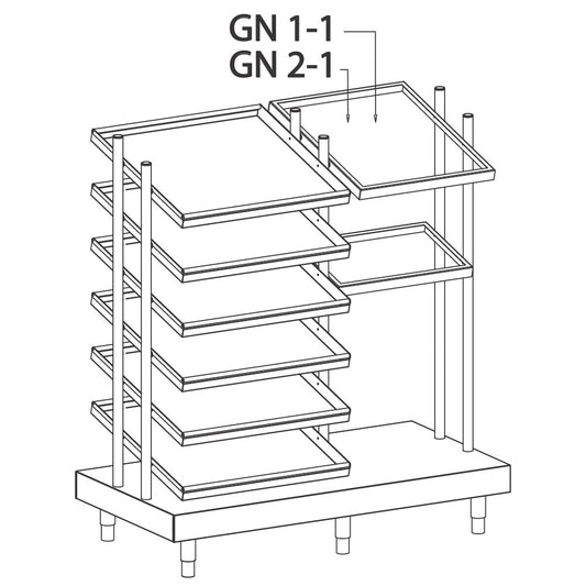 Tablett- und GN-Behälter-Element mit Gläser-Ausgabeelement, 1312x700 mm — Virtus IIA6019