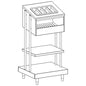 Tablett-, Besteck-, Glas-, und Brot-Ausgabeelement, mit Besteckbehälter aus PVC, 686x700 mm — Virtus IIA6070/TN