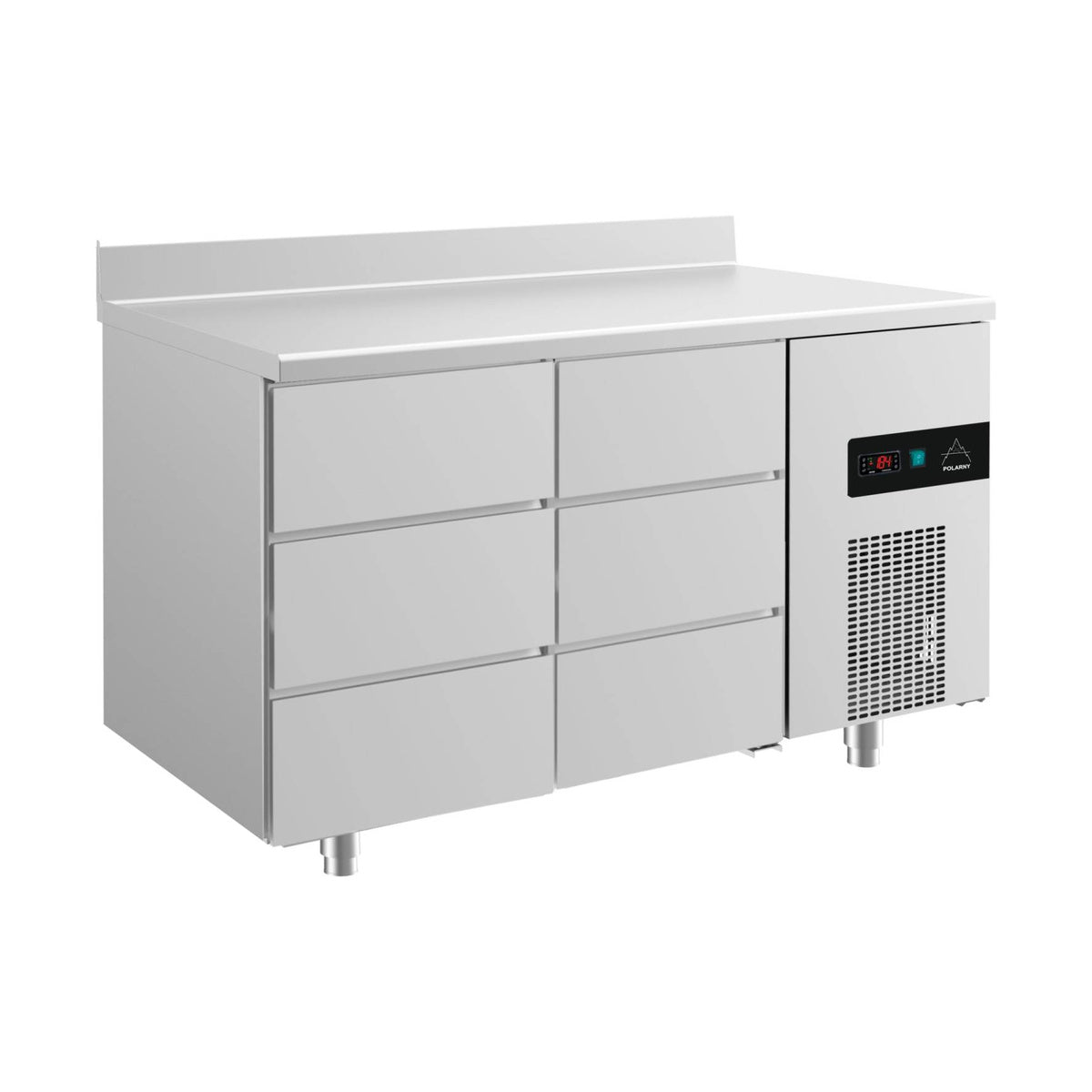 Kühltisch -2 bis +8°C 1400 × 700 × 850 mm mit 2x drei Schubladen u. Aufkantung | A&S KT2DDA