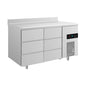 Kühltisch -2 bis +8°C 1400 × 700 × 850 mm mit 2x drei Schubladen u. Aufkantung | A&S KT2DDA