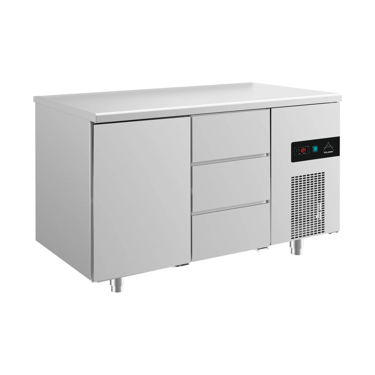 Kühltisch -2 bis +8°C 1400 × 700 × 850 mm mit 1x Tür und 1x drei Schubladen | A&S KT2TD