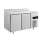 Kühltisch -2 bis +8°C 1400 × 700 × 850 mm mit 2 Türen u. Aufkantung | A&S KT2TTA