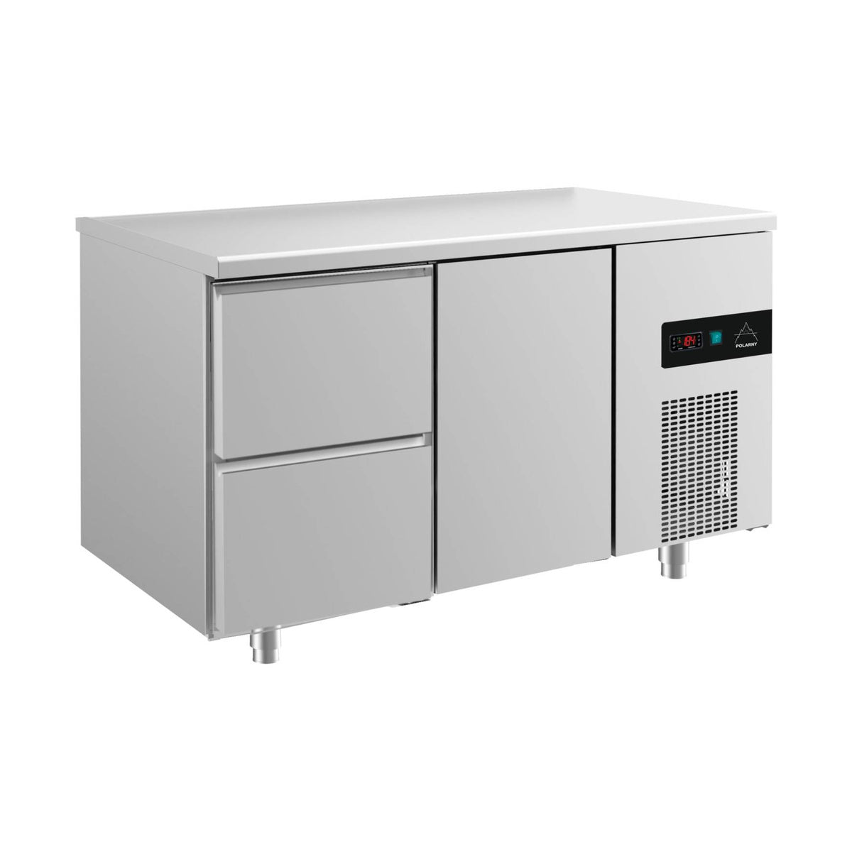 Kühltisch -2 bis +8°C 1400 × 700 × 850 mm mit 1x Tür und 1x zwei Schubladen | A&S KT2ZT
