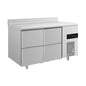 Kühltisch -2 bis +8°C 1400 × 700 × 850 mm mit 2x zwei Schubladen u. Aufkantung | A&S KT2ZZA