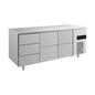 Kühltisch -2 bis +8°C 1865 × 700 × 850 mm mit 2x zwei Schubladen und 1x drei Schubladen | A&S KT3DZZ