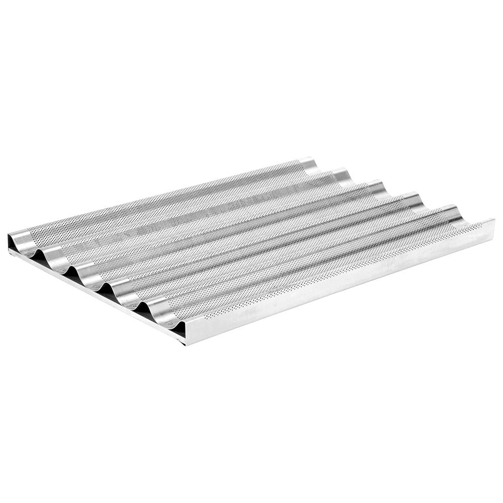 Perforiertes Aluminiumblech 600x400 für 5 Baguettes, silikoniert — Virtus LEC30004