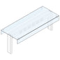 Ausgabeaufsatz 1 Ebene mit geradem Glas beidseitig, 735x450 mm — Virtus MIN7QD2
