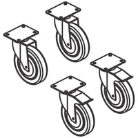 Castors kit (4 pcs), 2 with brake | Virtus MOKRARMI