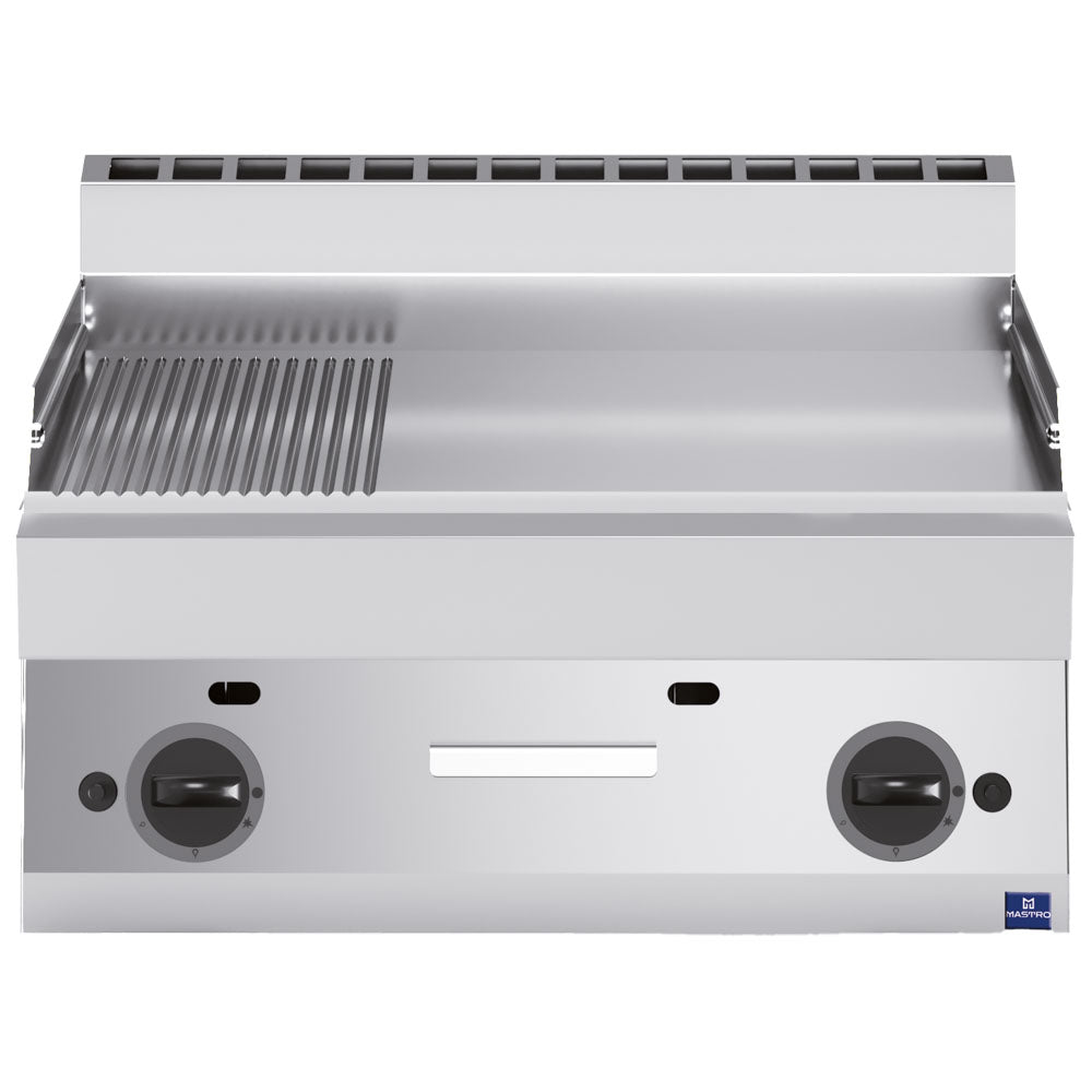 Gas-Grillplatte, Tischmodell, 1/3 gerillt und 2/3 glatt — Virtus MS657FTRGT