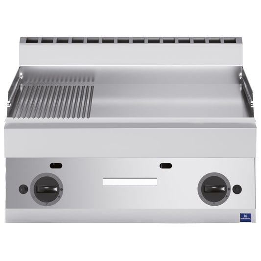 Gas-Grillplatte, Tischmodell, 1/3 gerillt und 2/3 glatt — Virtus MS657FTRGT