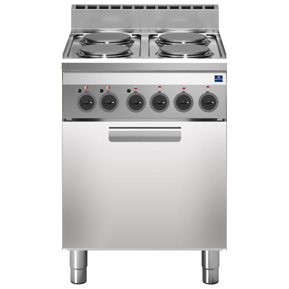 Elektroherd, 4 Platten, 1 Elektrokonvektionsofen mit Elektrogrill — Virtus MS66CFE